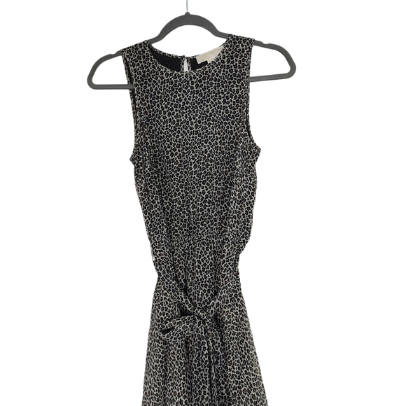 Michael Michael Kors Black Brown Handkerchief Hem Cheetah Print Dress - Picture 8 of 17